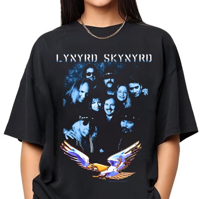 Vintage 1990s Lynyrrdd Skynyrrdd Black Concert Shirt Sweatshirt Hoodie, Rock And Roll Retro Music Festival Shirt, Trendy Gift Shirt