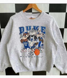 Vintage 1994 NCAA Duke Blue Devils Looney Tunes Unisex Classic Sweatshirt, Duke Blue Devils Sweatshirt. Crewneck Menswear Sweaters Soft Hoodie