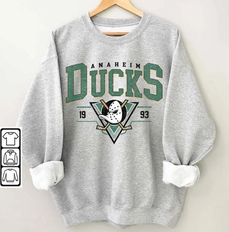 Vintage 90s Ducks Crewneck Sweatshirt, Jersey Hockey Gift for Fans