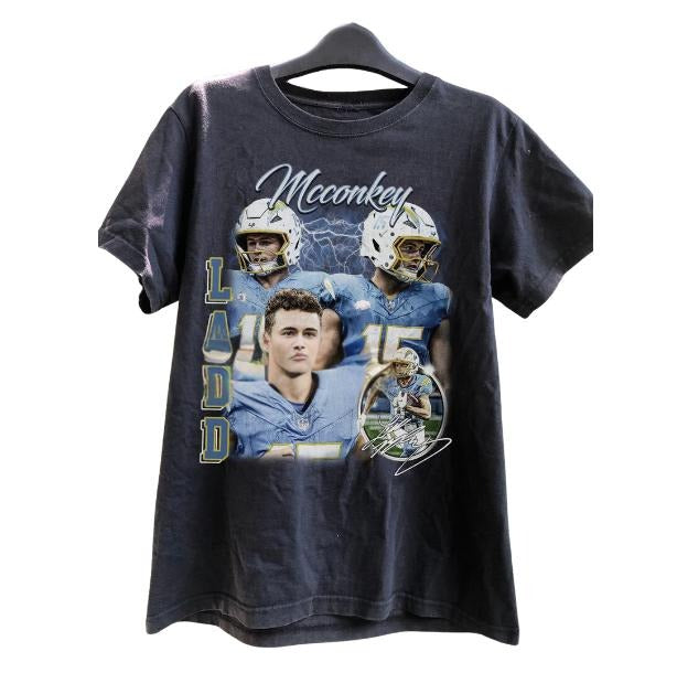 Vintage 90s Graphic Style Ladd McConkey T-Shirt, Ladd McConkey Chargers Shirt, Vintage Sport Tee, Retro American Football Gift