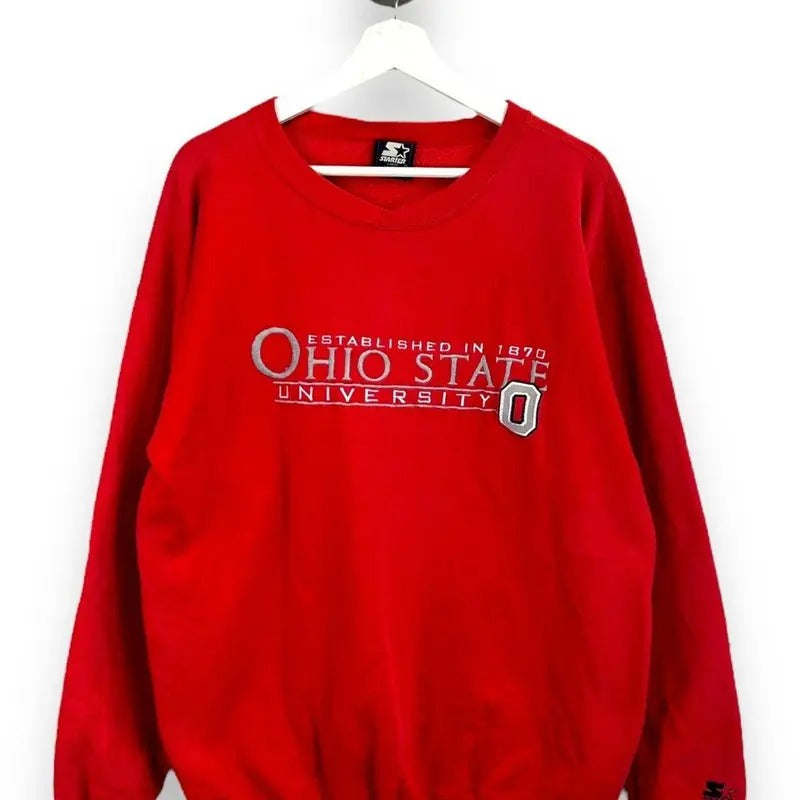 Vintage 90s Ohio State Buckeyes NCAA Starter Spell Out Sweatshirt Size Large