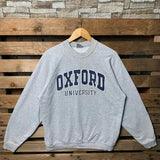 Vintage 90s Oxford University Sweatshirt Oxford Pullover Sweater Oxford Crewneck Jumper Oxford University Print Graphic Logo Grey Color