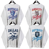 Vintage All Team Football Ash Grey Sweatshirt, Retro Mascot Football Fan Crewneck Sweatshirt