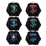 Vintage All Team Football Black Sweatshirt, Retro Mascot Football Fan Crewneck Sweater