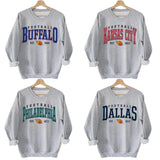 Vintage All Teams Football Sweatshirts - Classic Unisex in Sport Grey