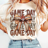 Vintage Auburn Football Coquette Bow Game Day Shirt, Gameday Women's Sweatshirt Cotton Fit Top Womenswear Embroidered Flat