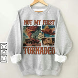 Vintage Black Style Not My First Tornadeo Comic Sweatshirt, Ram Trucks X Twisters Sweatshirt, Vintage Cowboy Western Gift, Gift For Fan, Gift For Her, Gift For Him