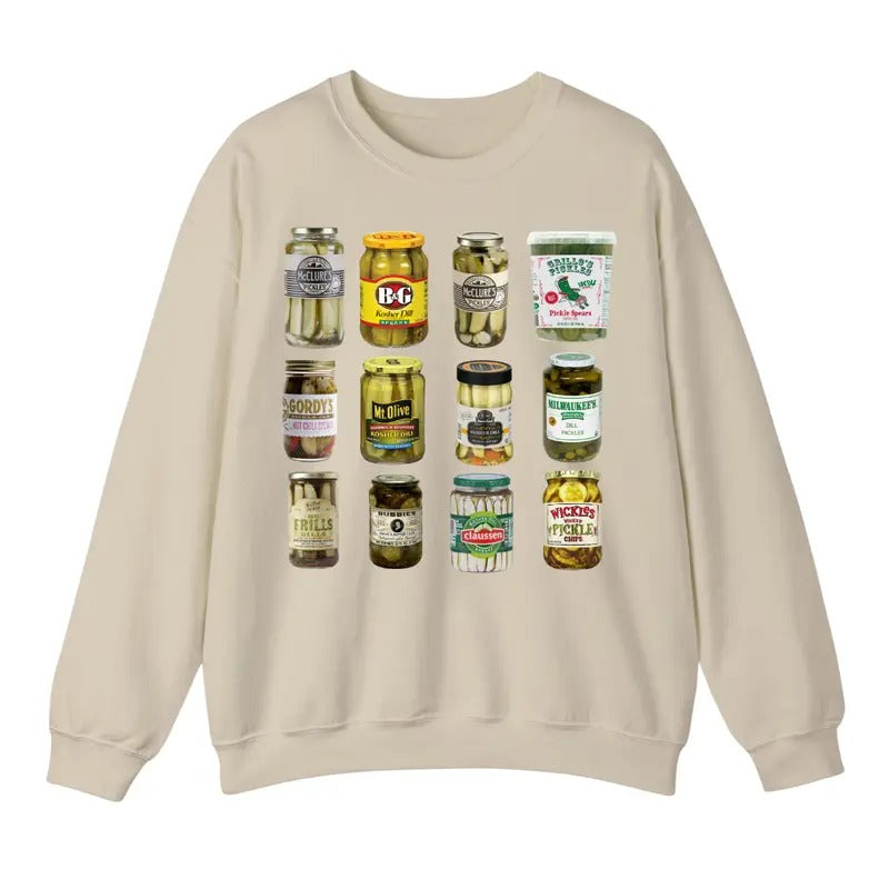 Vintage Canned Pickles Sweatshirt, Canning Season Shirt, Pickle Lovers Sweatshirt, For Men And Women, Trendy Shirt
