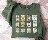 Vintage Canned Pickles Sweatshirt, Canning Season Sweatshirt, Pickle Lovers Sweater, Homemade Pickles Sweater