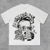 Vintage Chasing Money Graphic T-shirt Cotton Unisex TShirt, Crew Neck, Size S- 3XL, Menswear Top, Womenswear Top Underwear Streetwear Tshirt Shortsleeve Tropical Round Neck Crewneck Casual