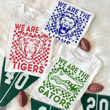 Vintage Checkerboard We Are Mascot All School Name Black And White T-Shirt. Classic Cotton