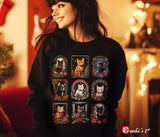 Vintage Christmas Cat Sweatshirt, Kitten Holiday Crewneck for Cat Moms and Dads, Women and Men Cat Christmas Sweater