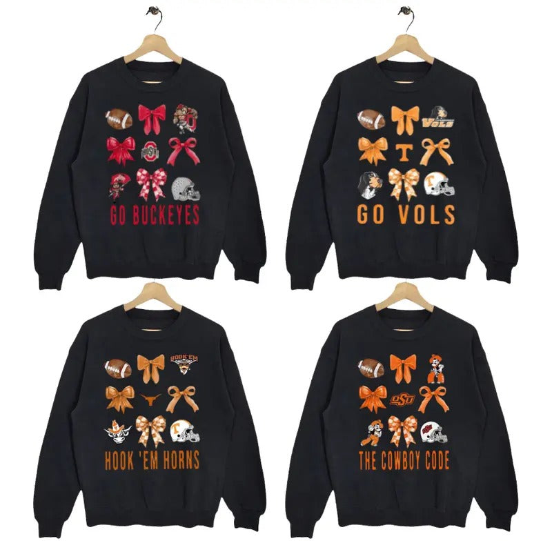 Vintage Coquette NCAA Football Sweatshirt - Sport Grey Graphic College Team Shirt, Perfect Gift for NCAA Fans