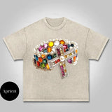 Vintage Diamond Cross Graphic Print T-Shirt, Vintage Graphic Y2k Tee, Grillz Tshirt, Y2k Clothing, Unisex Crewneck Medium Cotton Short Slevee