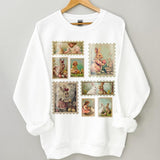 Vintage Easter Shirt for Women, Retro Women's Easter T-Shirt, Trendy Vintage Stamp Easter Tee, Gift for Wife Best Friend Matching