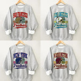 Vintage Football Team Sweatshirt - Classic Design Sport Grey for All Fans