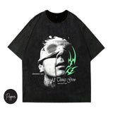 Vintage Grunge Flame Art Graphic Tees, Crew Neck, Size S- 3XL, Menswear Top, Womenswear Top Underwear Streetwear A6