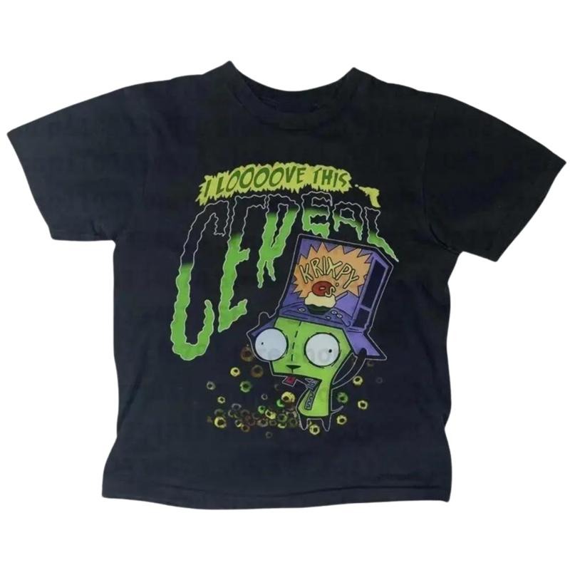 Vintage Invader Zim Gir Baby Tee, Gothic Emo Girl Baby Tee, Y2k Top Women Streetwear, Grunge 2000s, Women Fitted T-Shirt, Gift For Girlfriend