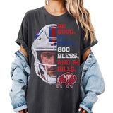 Vintage Josh Allen MVP 17 Billss Mafiaa Funny Graphic Shirt, Be Good Do Good God Bless and Go Bills Meme Shirt Gift For Her, Menswear Top Streetwear