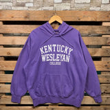 Vintage Kentucky Wesleyan College Hoodie Kentucky Pullover Hoodie Kentucky Hooded Kentucky Wesleyan Logo Graphic print Purple Color XLarge