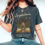 Vintage Longbottom's Magical Herbology Unisex Shirt Comfort Colors Tee Dark Botanical Mandrake Longbottom Potter Tshirt Subtle HP Bookish Merch