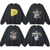 Vintage Mascot Football All Team Black Sweatshirt Retro Unisex Football All Team Crewneck Pullover Sweatshirt Game Day Football Shirt