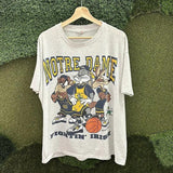 Vintage N0tre Dame Fighting Irish L00ney Tunes T-shirt Classic Cotton Menswear Top Embroidered Hoodie