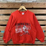 Vintage NCAA Wisconsin National Championship Sweatshirt Wisconsin Pullover Sweater Wisconsin Crewneck Jumper Wisconsin Graphic Print Logo