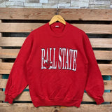 Vintage Ncaa Ball State Sweatshirt Ball State Pullover Sweater Ball State Crewneck Jumper Ball State Print Graphic Logo Red Colour Small