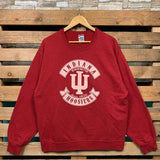 Vintage Ncaa Indiana Hoosiers Sweatshirt Indiana Pullover Sweater Hoosiers Crewneck Jumper Indiana Hoosiers Logo Graphic Print Red  Large