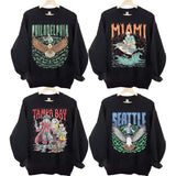 Vintage Skeleton All Teams Football Black Sweatshirt, Gildan Unisex Crewneck Sport Classic Sweatshirt All Teams Football, White Menswear Soft Sweatshirt