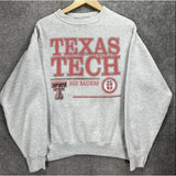 Vintage Texas Tech Football Sweatshirt, Retro 90s Texas Tech University Shirt Classic Cotton Off-white Unisex Menswear Hoodie Spandex