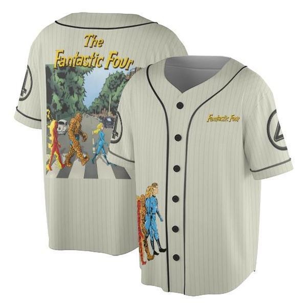 Vintage The Fantastic Four First Steps Jersey, MCU The Fantastic Four Jersey, Mister Fantastic Jersey, Fantastic 4 Crew Jersey