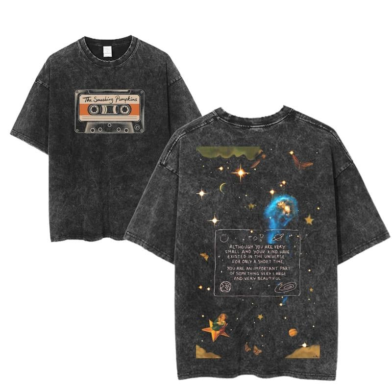 Vintage The Smashing Pumpkins Universe Quote Tee, Celestial Starry Sky Graphic T-Shirt, 90s Rock Band Shirt, Unisex Cosmic Grunge Merch