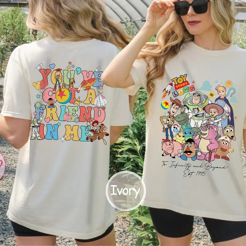 Vintage Toy Story Two Sided T Shirt Hoodie Sweater You've Got A Friend In Me Toy Story Land Shirt land Shirt