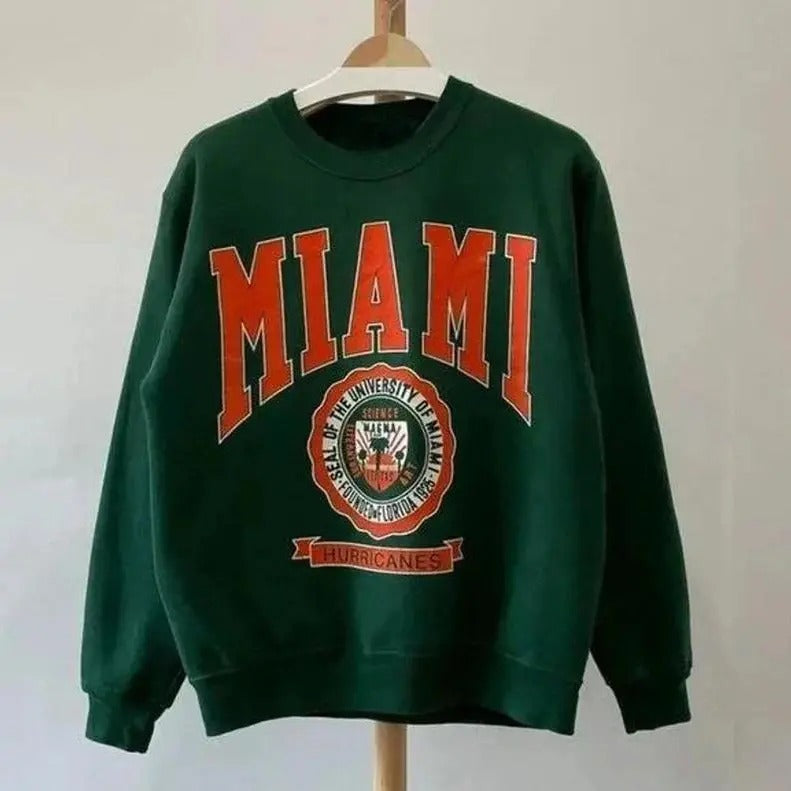 Vintage University of Miami Hurricanes Sweatshirt, Miami Hurricanes Sweatshirt, UofM Shirt, NCAA Basketball,Vintage Sweatshirt,Unisex Shirt Sweatshirt