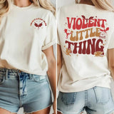 Violent Little Thing 2 Sided Shirt, Fourth Wing Tee, Bookish Gift, Dragon Rider Tee ,Riders Quadrant, Basgiath Shirt, Unisex Sweater Pullover Tee