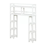 White Solid Wood Over-the-Toilet Bathroom Storage Shelving Unit