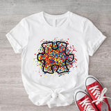 Watercolor Autism Shirt, Autism Awareness T-shirt, Puzzle Piece Short Sleeve, Support Tee For Autism, Matching Sped Teacher Shirt, Gift For Mom.