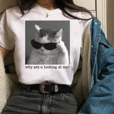 Why Are You Looking At Me Tshirt -cat meme shirt,cat shirts,funny shirt