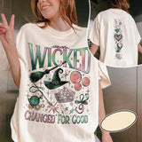 Wicked 2 Sided Two Sides Tshirt, Wizard Movie Fan, Wicked Changed For Good Tshirt, Defying Gravity, Unisex Short Sleeve Tee