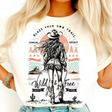 Wild and Free Retro Cowgirl Western Style Shirt, Retro Cowgirl Country Vintage Rodeo Tee, Western Country Cowgirl Gift