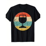 Wine Connoisseur Vintage Retro Wine Glass T-Shirt - Made in USA