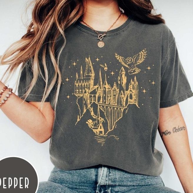 Wizard Castle Comfort Colors Shirt, Wizard School Shirt, Magical Castle Shirt, Magic Book Shirt, Magic Lover T-Shirt