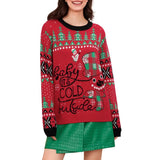 Women Christmas Knit Sweater Letter Snowman Snowflake Print Long Sleeve Round Neck Pullovers Fall Winter Casual Jumpers Tops