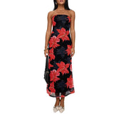 Women Strapless Tube Dress Summer Floral Print Backless Long Party Dress for Cocktail Beach Streetwear Aesthetic Clothes Sleeveless Fashion
