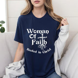 Women of Faith Rooted In Christ Shirt Casual Style Crew Neck Short Sleeve T-Shirt Tops Trendy for Unisex, Perfect Gift