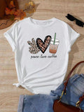 Women's Leopard Cartoon Graphic Print Round Neck Tee, Fashion Casual Short Sleeve T-shirt, Ladies Summer Clothes for Daily Wear