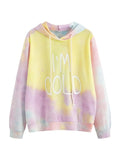 Women's Tie Dye Print Drawstring Hoodie, Fashion Casual Sweatshirt Hooded Sweatshirt for Daily Holiday Outdoor Wear, Ladies Clothes for Spring & Fall