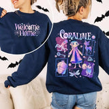 Y Coraline Inspired by Tunnel color Shirt 2 sides Shirt, Welcome Home Sweatshirt, famous horror movies tshirt, Horror Character Shirt, Halloween Crewneck Sweatshirt